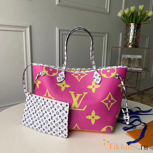 LV Original M44588 Neverful Shopping Bag Purple - 1