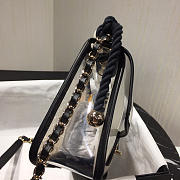 Chanel original transparent pvc pearl sandbags black - 5