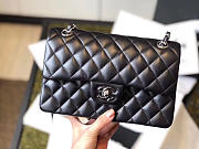 Chanel Imported Original Lambskin Black Silver Hardware Size 23 cm - 1