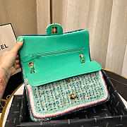 Chanel Woolen bead braided chain large bag Green - 2