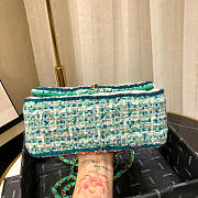 Chanel Woolen bead braided chain small bag Green - 5