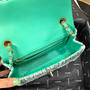 Chanel Woolen bead braided chain small bag Green - 3