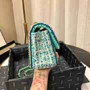 Chanel Woolen bead braided chain small bag Green - 4