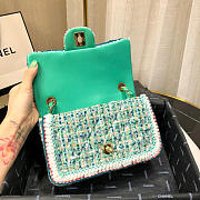 Chanel Woolen bead braided chain small bag Green - 2