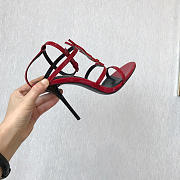 YSL Logo Letter Buckle Decoration high heels red - 5