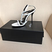 YSL Logo Letter Buckle Decoration high heels white - 3