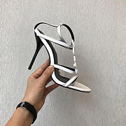 YSL Logo Letter Buckle Decoration high heels white - 4