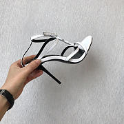 YSL Logo Letter Buckle Decoration high heels white - 5