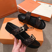 lv sandals black and brown - 3