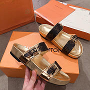 lv sandals gold and brown - 6