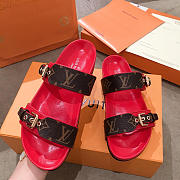 lv sandals red and brown - 5