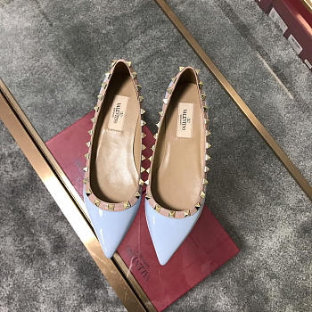 Valentino-Classic rivet single shoes light blue