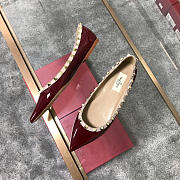 Valentino-Classic rivet single shoes wine red - 3