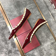 Valentino-Classic rivet single shoes wine red - 6