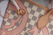 LV Neverfull White Grid With Pink - 6