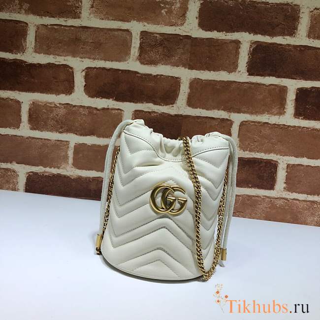 Gucci GG Marmont mini bucket bag white - 1