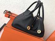 Hermes Lindy 30cm Black gold*Handmade wax line* Calf skin black - 6