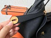 Hermes Lindy 30cm Black gold*Handmade wax line* Calf skin black - 5