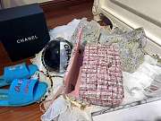 Chanel 2019ss Woolen pearl bag pink - 3