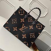 LV  M44675 Onthego Handbag Black with Brown - 1