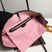 LV Original Neverfull Shopping Bag M41603 With Pink MM - 5