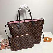 LV Original Neverfull Shopping Bag M41603 With Pink MM - 1