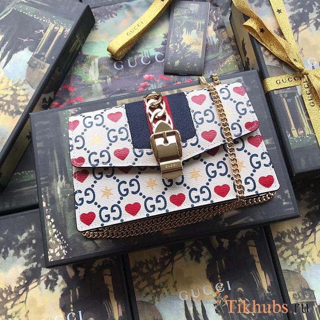 Gucci Sylvie heart print bag 494642 - 1