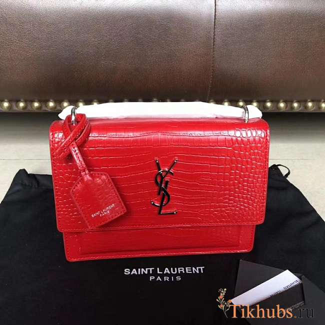 YSL SUNSET BAG Crocodile pattern 442906 - 1