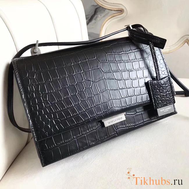 YSL shoulder bag 484509 Crocodile pattern black - 1