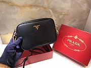 Prada Cross pattern Leather Crossbody Bag 1BH036 - 1