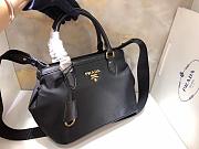 Prada nylon cloth with leather handbag 1BA172 - 1