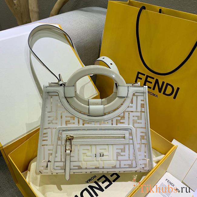 Fendi transparent double F shopping bag 0591L small - 1