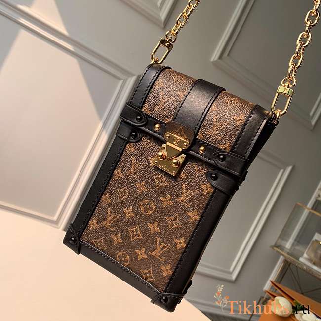 LV Vertical box bag「mobile phone bag」Monogram Canvas/Calfskin/Adjustable shoulder strap - 1