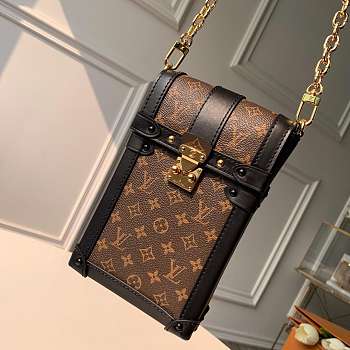 LV Vertical box bag「mobile phone bag」Monogram Canvas/Calfskin/Adjustable shoulder strap