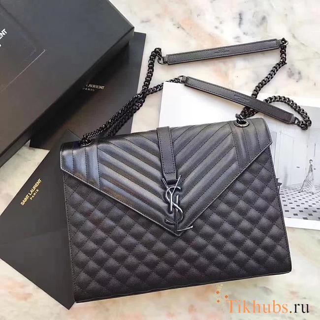 YSL LARGE ENVELOPE CHAIN BAG IN BLACK - 1