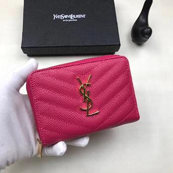 YSL wallet 1 rose red