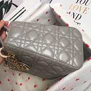 Modishbags Lady Dior Leather Lambskin Pearl grey Handbag - 6