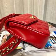 Chanel mini flap red with gold hardware 15cm - 2