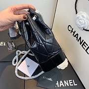 Chanel Gabrielle calfskin backpack black with sliver hardware - 4