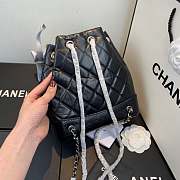 Chanel Gabrielle calfskin backpack black with sliver hardware - 6