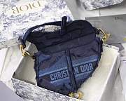 Dior denim small saddle bag - 4