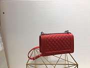 Chanel Leboy calfskin Bag in Red with Shiny sliver hardware - 3