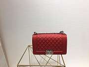 Chanel Leboy calfskin Bag in Red with Shiny sliver hardware - 4