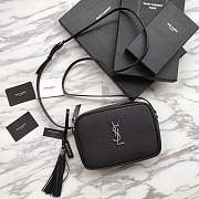 YSL LOU MINI BAG IN CANVAS AND SMOOTH LEATHER - 1