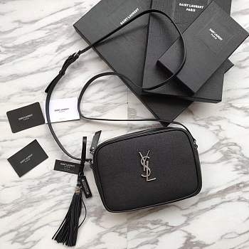 YSL LOU MINI BAG IN CANVAS AND SMOOTH LEATHER