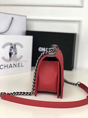 Chanel Leboy calfskin In  Red With Sliver Hardware - 6