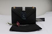 YSL LARGE ENVELOPE CHAIN BAG IN BLACK TEXTURED MATELASSÉ LEATHER - 1