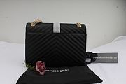 YSL LARGE ENVELOPE CHAIN BAG IN BLACK TEXTURED MATELASSÉ LEATHER - 4