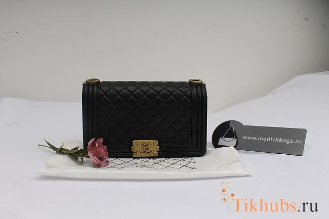 Chanel Leboy Calfskin Bag in Black with gold hardware 25cm  - 1