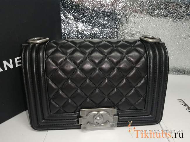 Chanel mini boy bag with sliver hardware  - 1